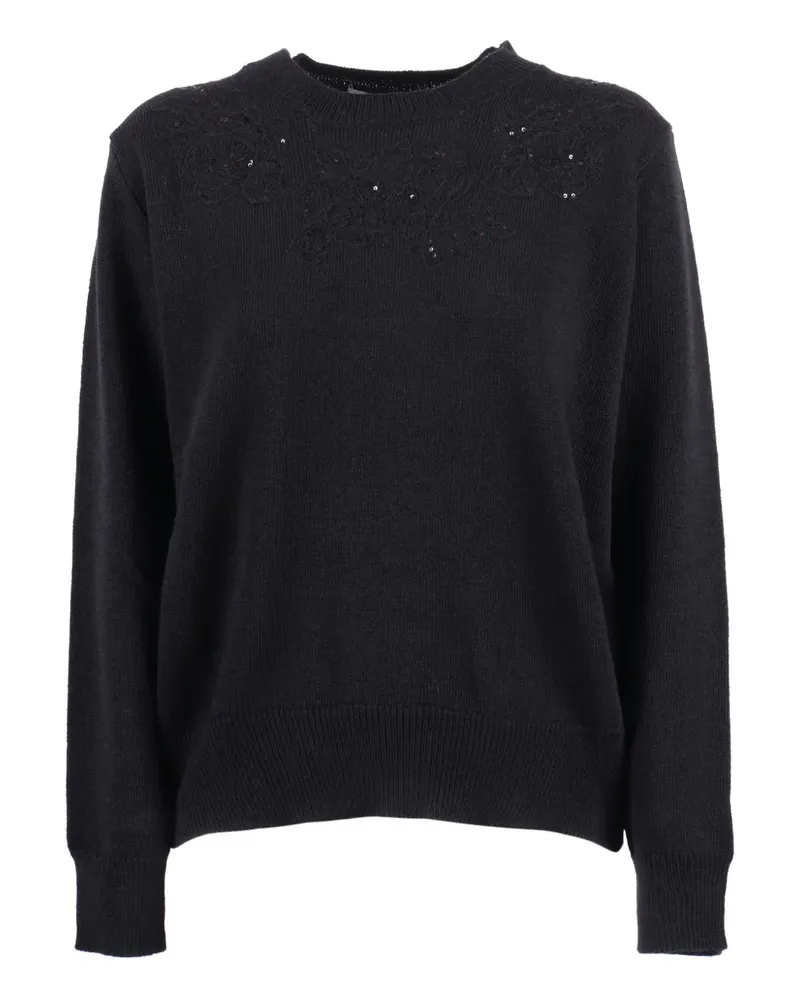 Ermanno Scervino Top mit Stickerei-Applikation - Schwarz Schwarz