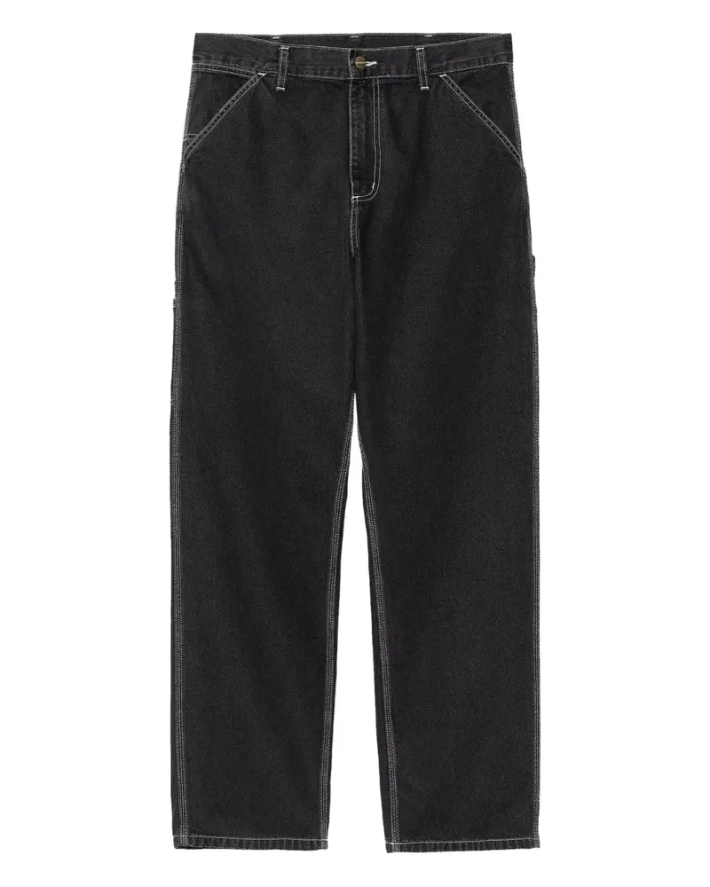 Carhartt WIP Straight-Leg-Jeans mit Kontrastnähten - Schwarz Schwarz