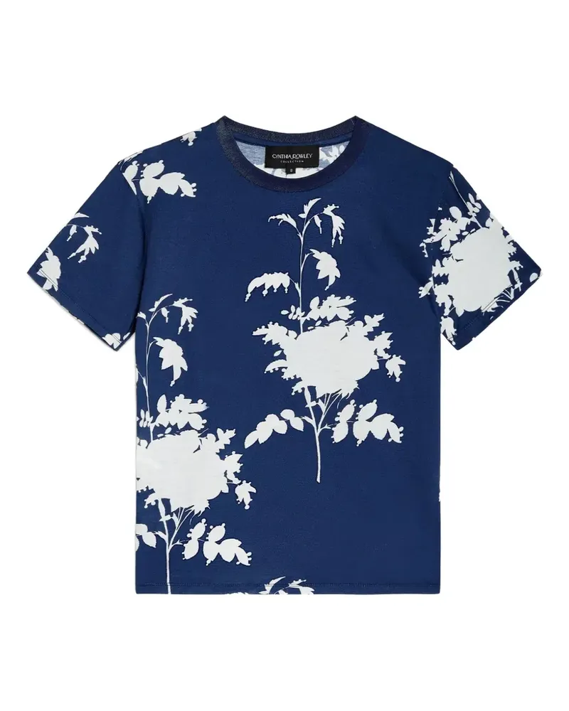 Cynthia Rowley T-Shirt mit Blumenprint - Blau Blau