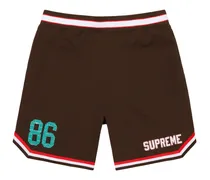 Shorts mit Streifenbesatz - Braun