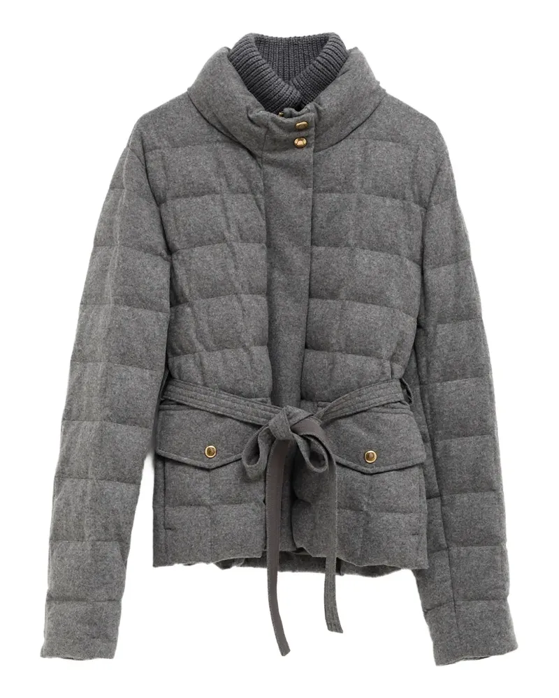 Moncler Gesteppte Bussettes Jacke mit Gürtel - Grau Grau