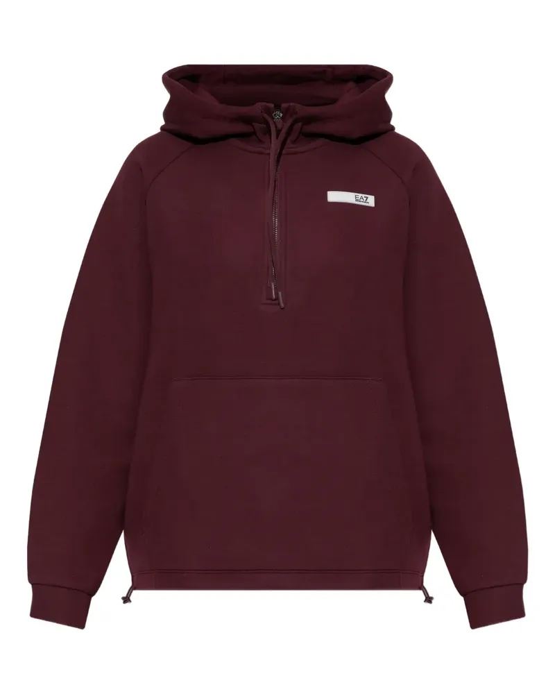 EA7 long-sleeve half-zip hoodie - Rot Rot