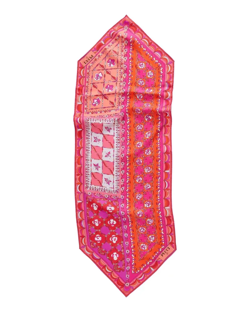 Emilio Pucci Gemusterter Seidenschal - Rosa Rosa