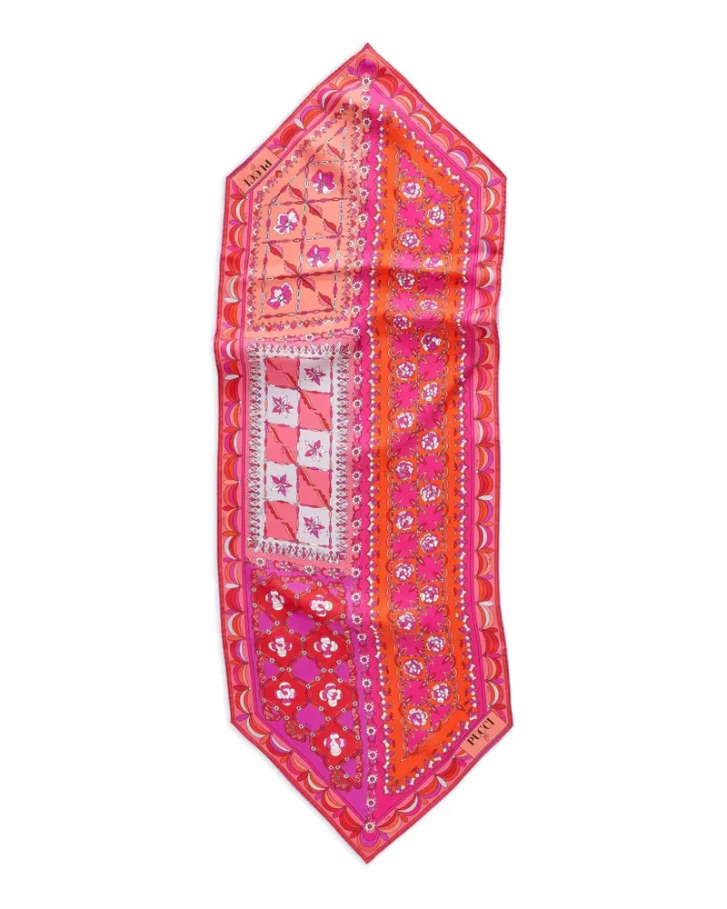 Emilio Pucci Gemusterter Seidenschal - Rosa Rosa
