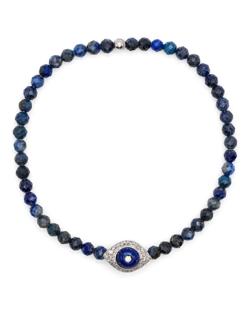 ANIL ARJANDAS 18kt Evil Eye Weißgoldarmband mit Lapislazuli und Diamanten - Blau Blau