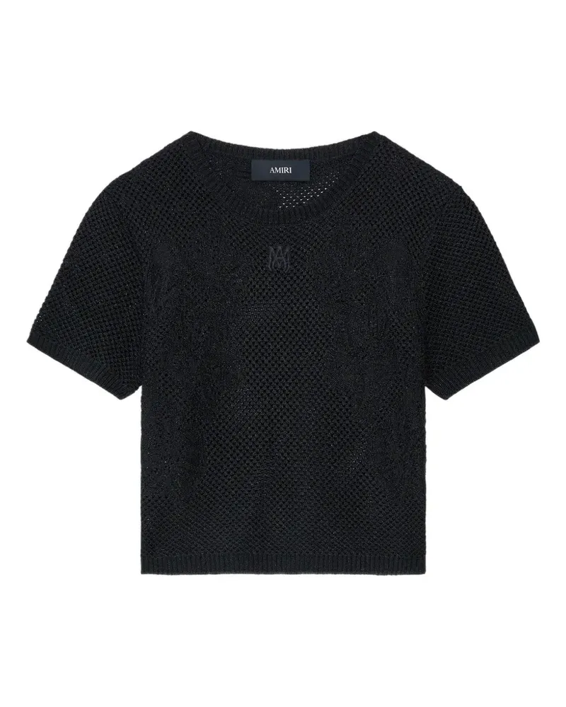Amiri T-Shirt mit Lochstrickmuster - Schwarz Schwarz