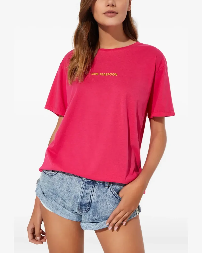 One Teaspoon round-neck T-shirt - Rosa Rosa