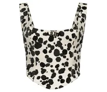 Korsett-Top mit Print - Nude