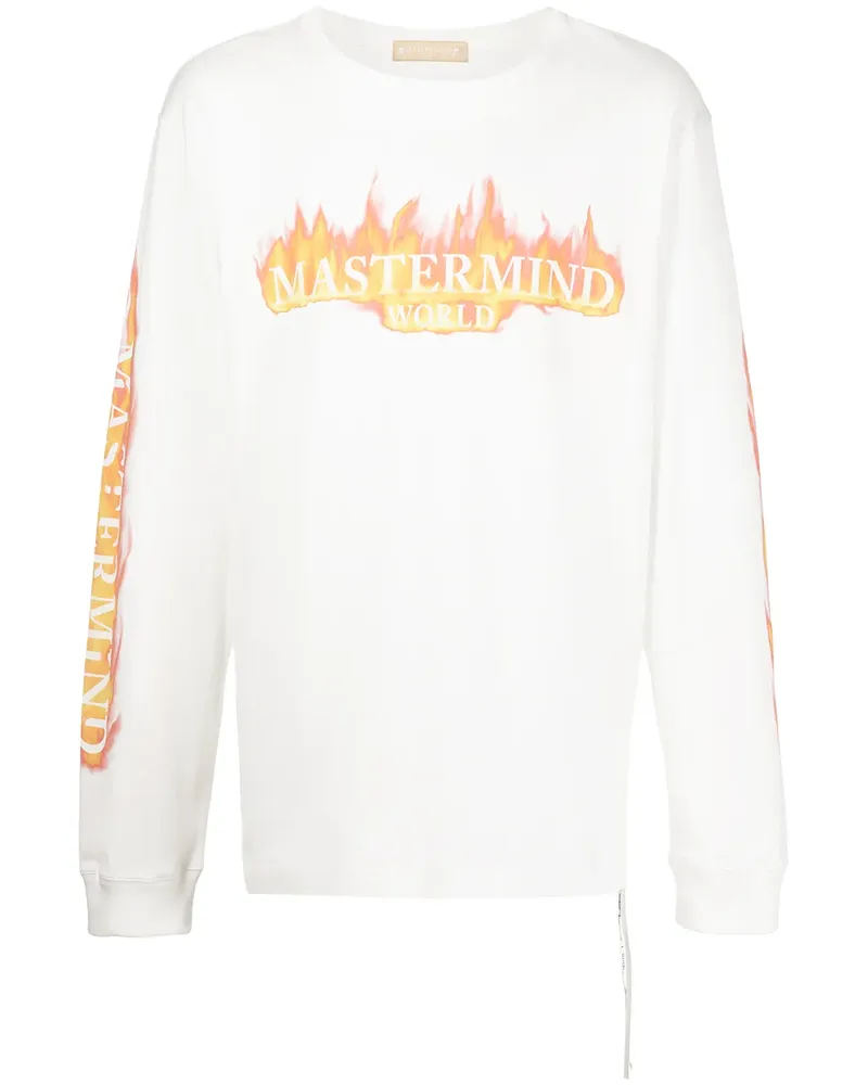 Mastermind Japan Langarmshirt mit Logo-Print - Weiß Weiß