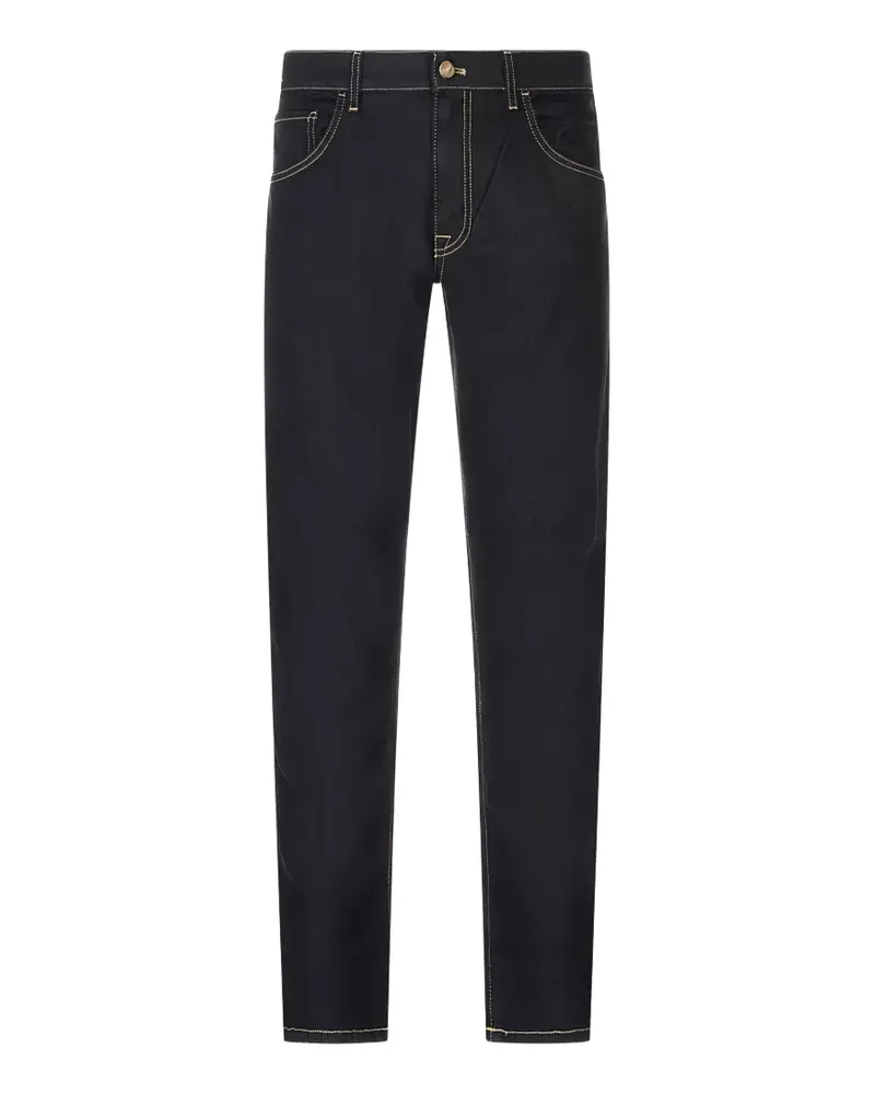 PT TORINO contrast-stitch logo-patch jeans - Blau Blau