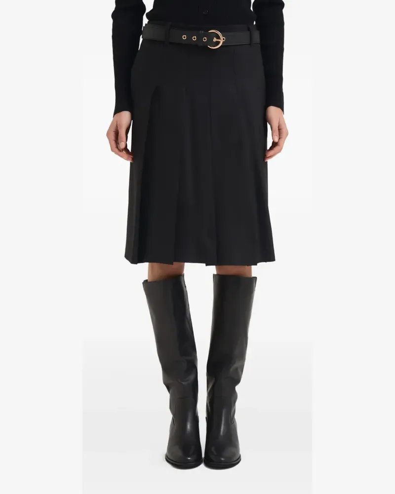 Max Mara belted pleated midi skirt - Schwarz Schwarz