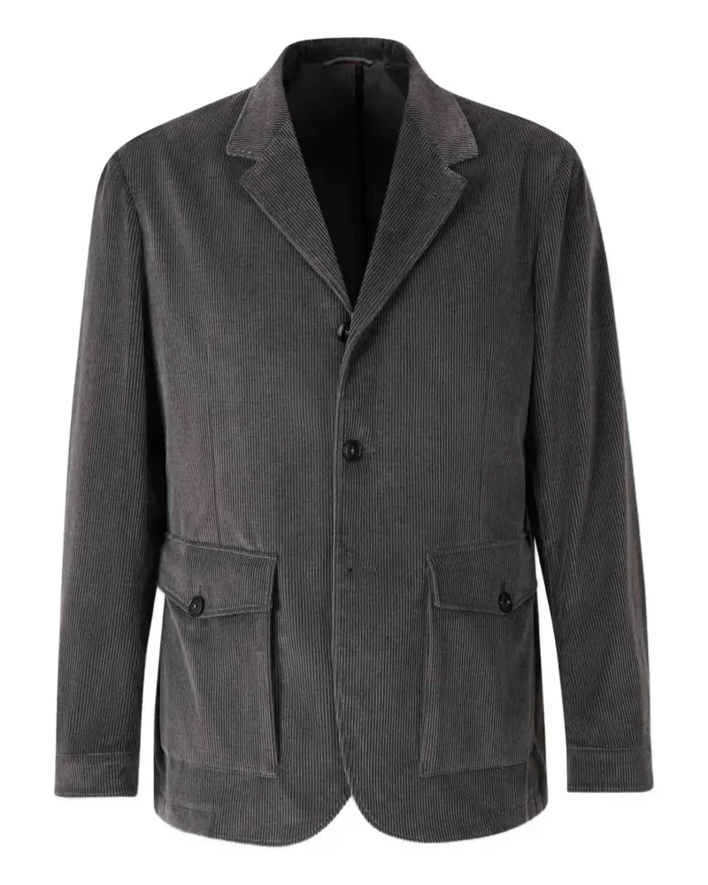 Canali Hemdjacke aus Cord mit aufgesetzter Tasche - Braun Braun