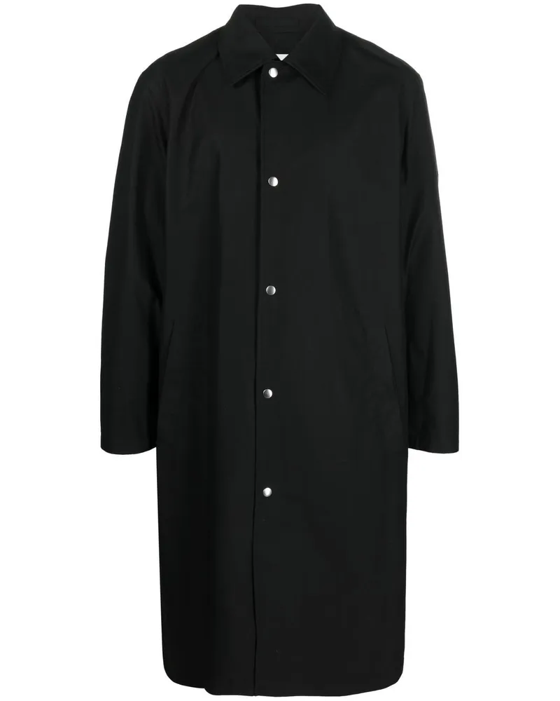 Jil Sander Mantel mit Logo-Print - Schwarz Schwarz