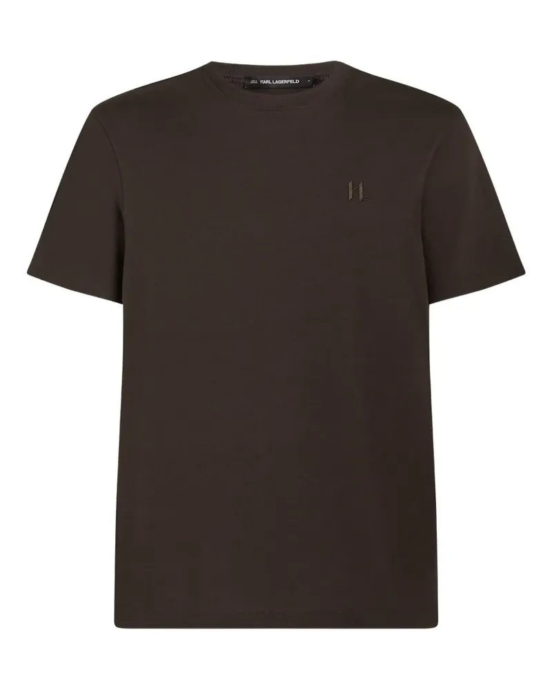 Karl Lagerfeld T-Shirt mit Logo-Stickerei - Braun Braun