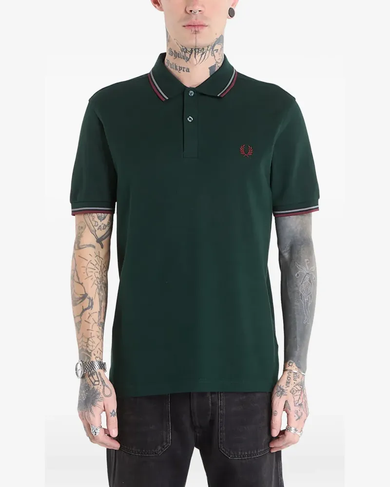 Fred Perry striped-trim polo shirt - Grün Grün