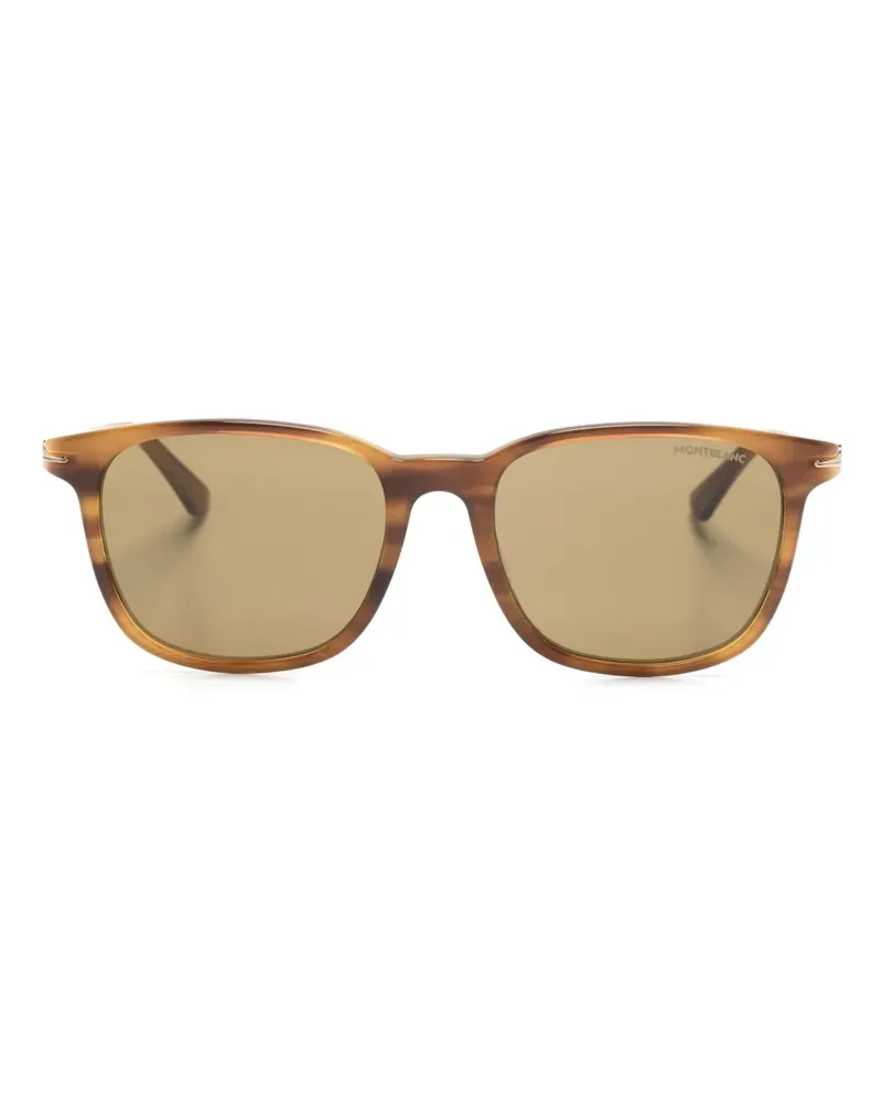 Montblanc Sonnenbrille mit eckigem Gestell - Braun Braun