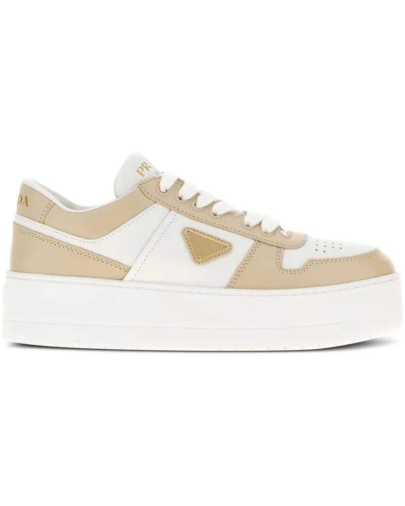 Prada Flatform-Sneakers mit Einsätzen - Weiß Weiß