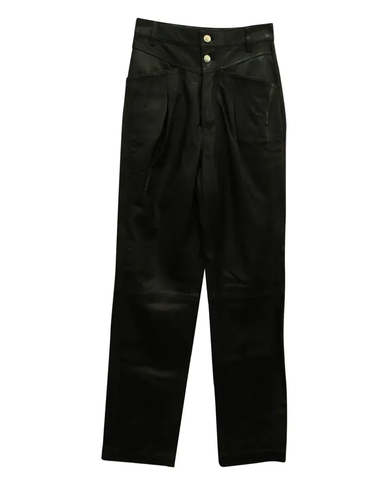 IRO pleated leather trousers - Schwarz Schwarz