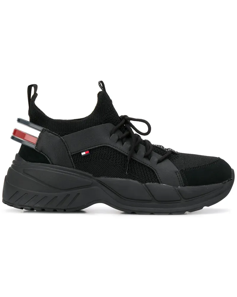 Tommy Hilfiger Sneakers mit Logo-Streifen - Schwarz Schwarz