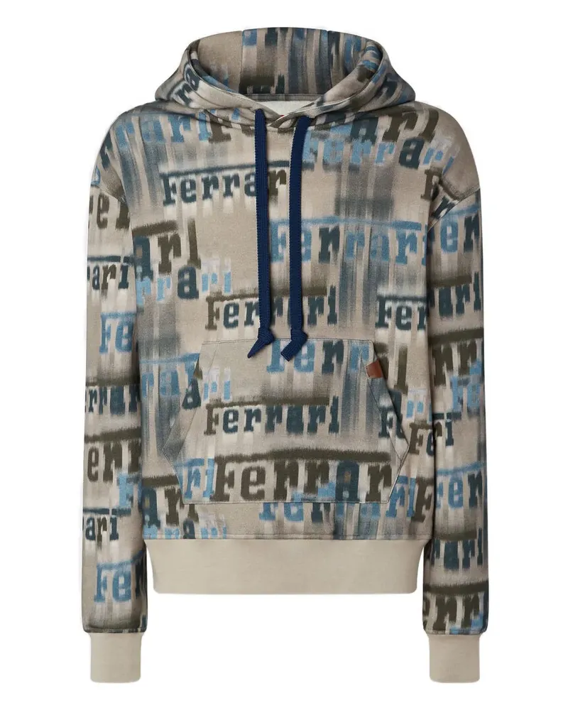 Ferrari logo-print hoodie - Nude Nude