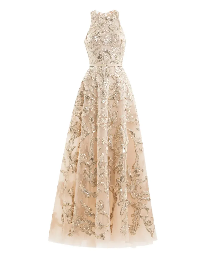 Saiid Kobeisy Besticktes Tüllkleid - Gold Gold