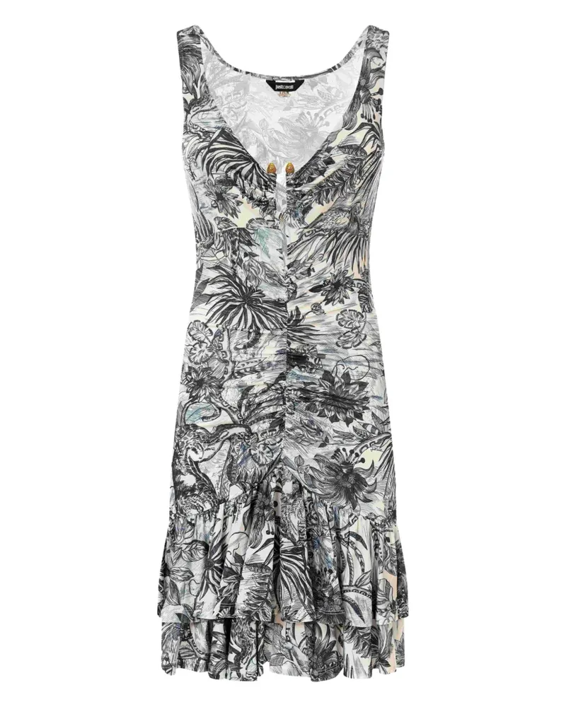Just Cavalli Kleid mit Blumen-Print - Blau Blau
