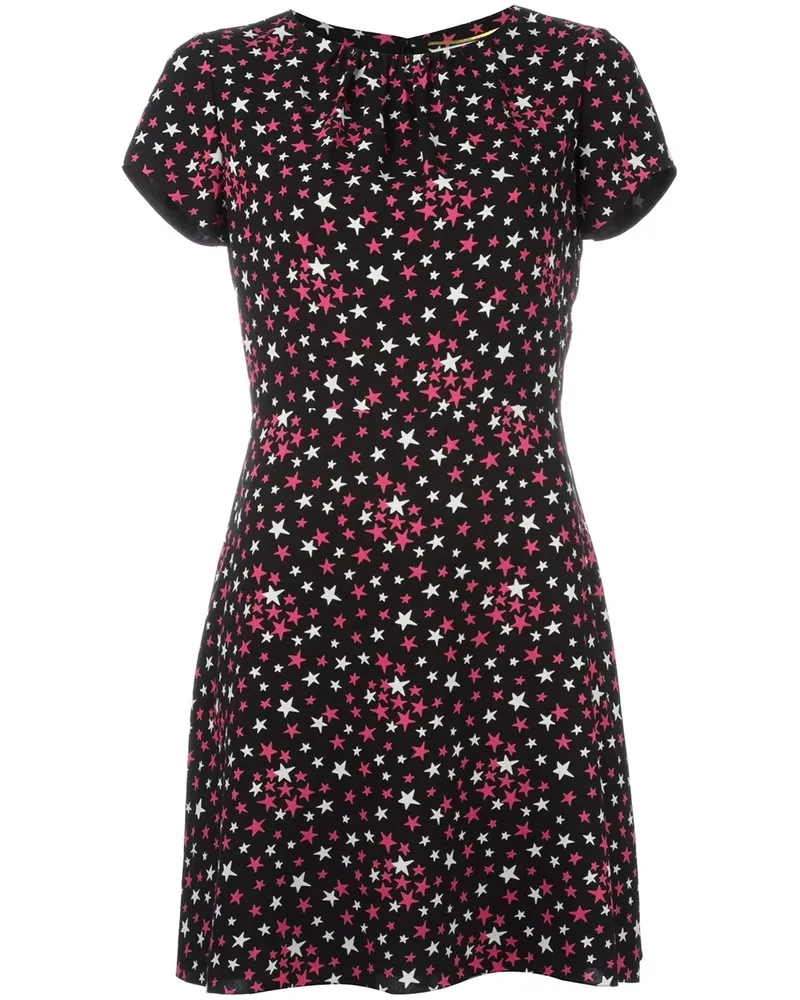 Saint Laurent Kleid mit Sterne-Print - Schwarz Schwarz