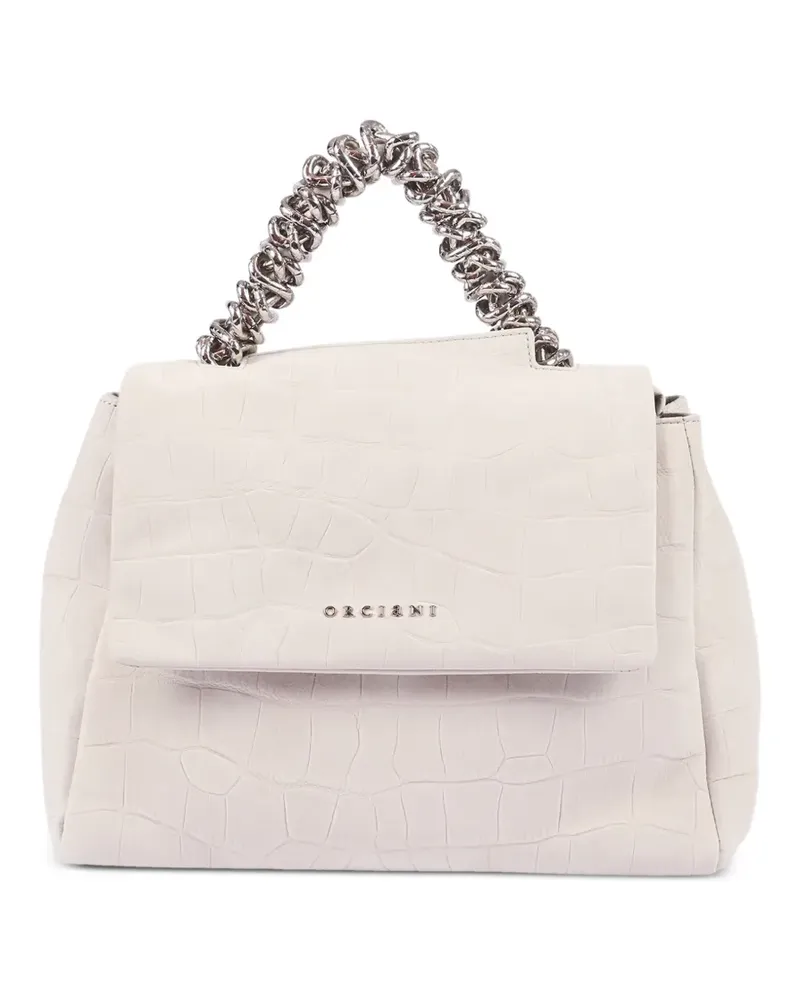 Orciani crocodile-effect chain-link shoulder bag - Weiß Weiß