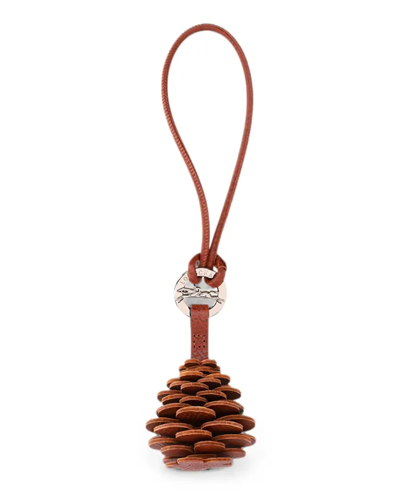 Longchamp pine-cone leather keyring - Braun Braun