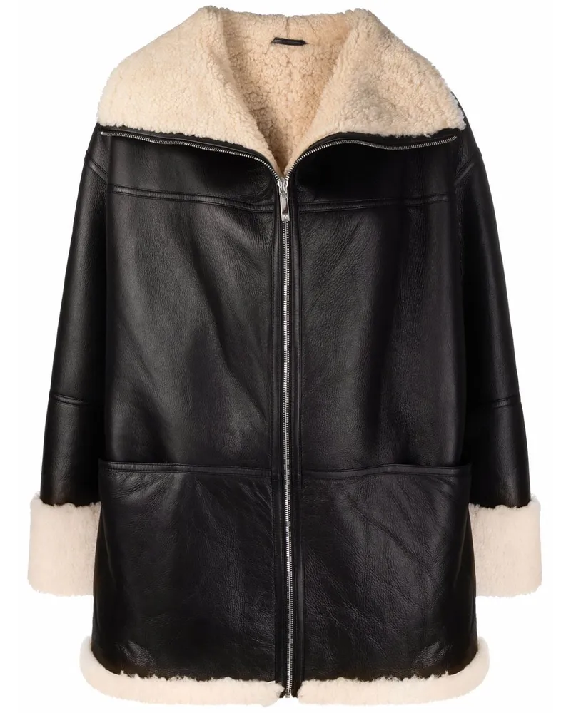 Totême Klassische Lederjacke - Schwarz Schwarz