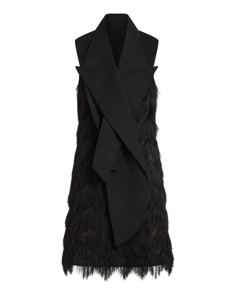 Karl Lagerfeld fringed tailored mini dress - Schwarz Schwarz