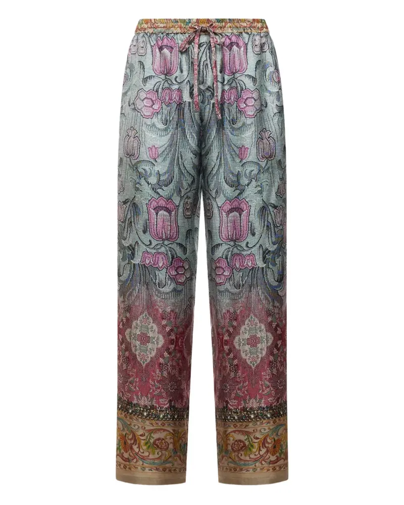 Pierre-Louis Mascia floral-print drawstring-waist trousers - Blau Blau