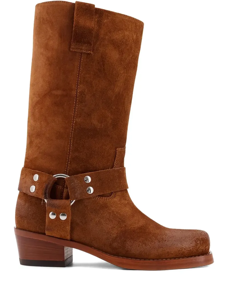 Paris Texas Kniehohe Wildlederstiefel mit Ringdetail - Braun Braun