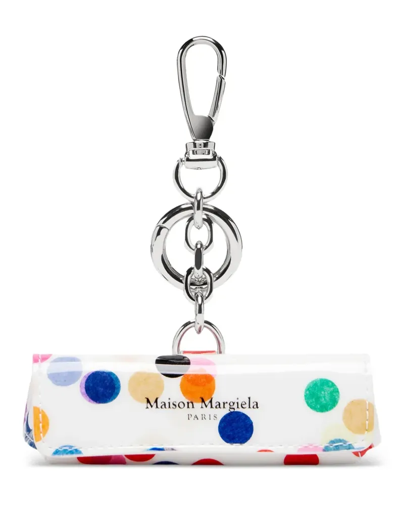 Maison Margiela polka-dot-print keyring - Weiß Weiß