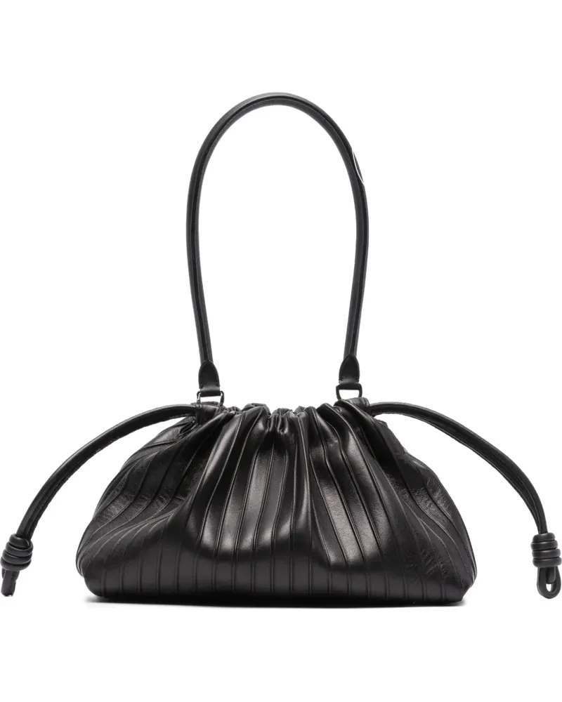 Loewe Mittelgroßes Flamenco Pleats Portemonnaie aus Nappalammleder - Schwarz Schwarz