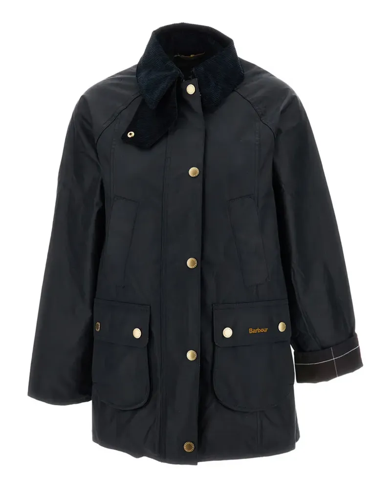 Barbour Beadnell waxed corduroy-collar coat - Blau Blau