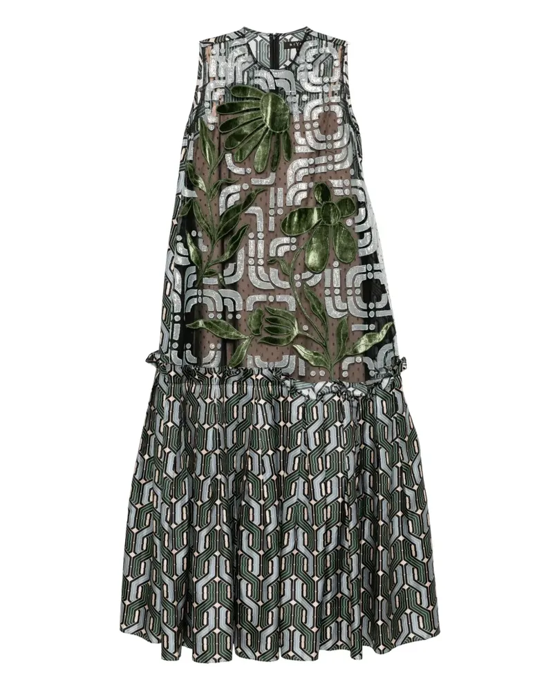 Biyan printed silk dress - Schwarz Schwarz