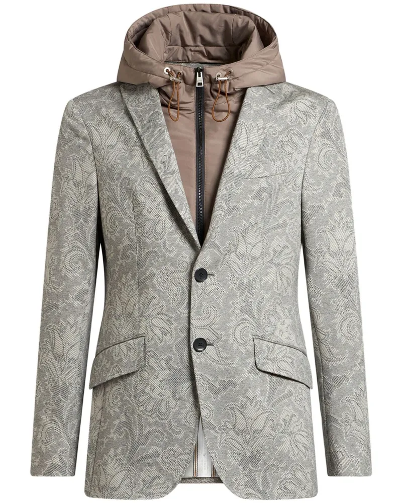 Etro Blazer mit Blumen-Print - Grau Grau