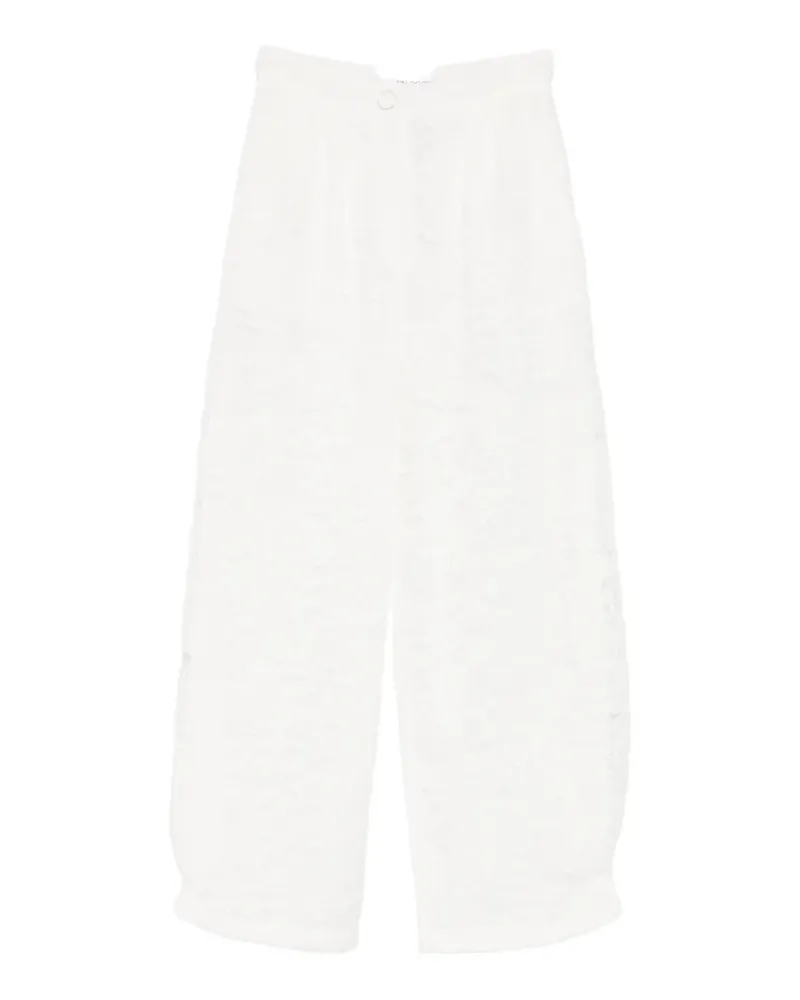 Rowen Rose floral-print high-waist trousers - Weiß Weiß