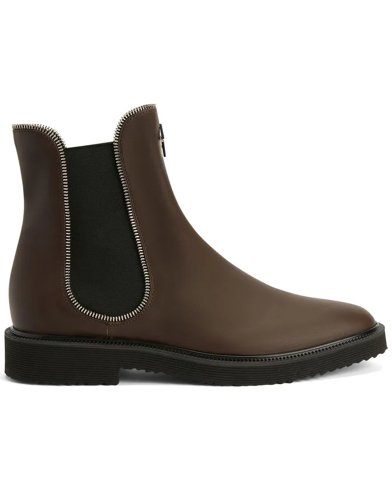 Giuseppe Zanotti Stiefel mit Reißverschlussdetail - Braun Braun