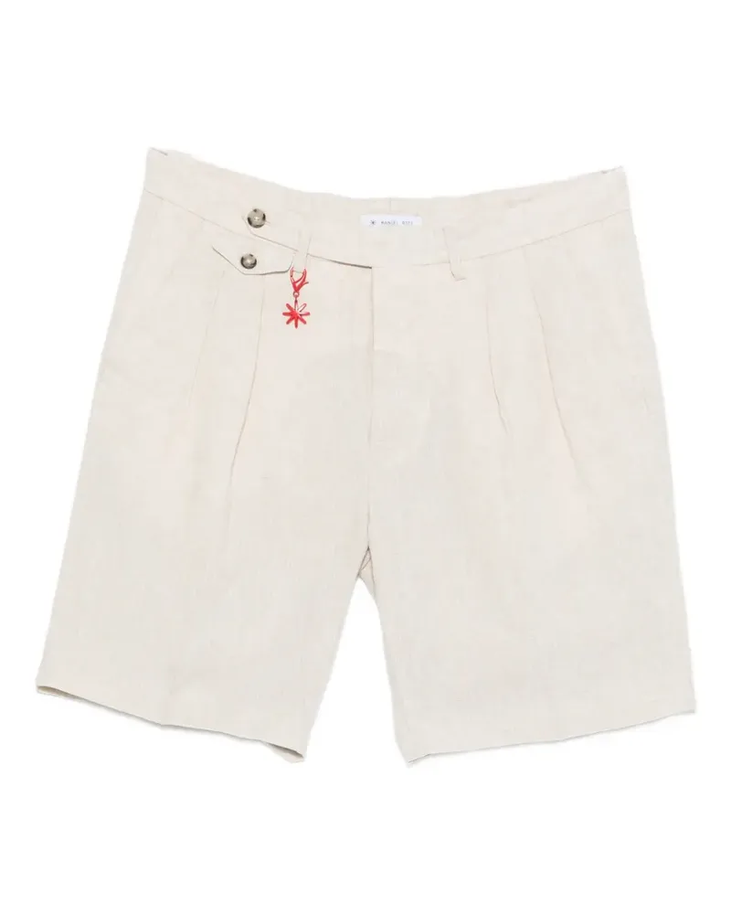 Manuel Ritz pleated linen shorts - Nude Nude