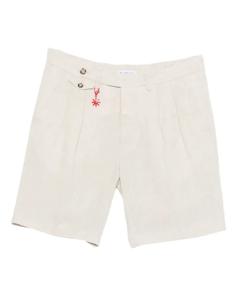 Manuel Ritz pleated linen shorts - Nude Nude