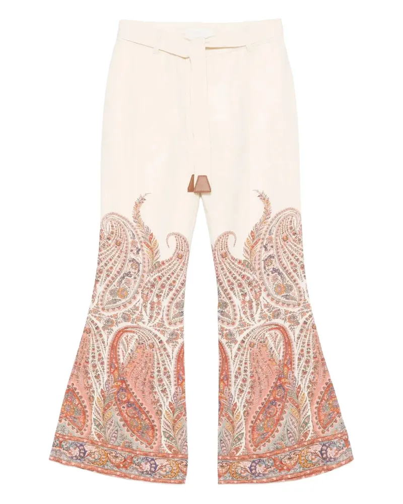 Zimmermann Rhiannon paisley-print trousers - Nude Nude