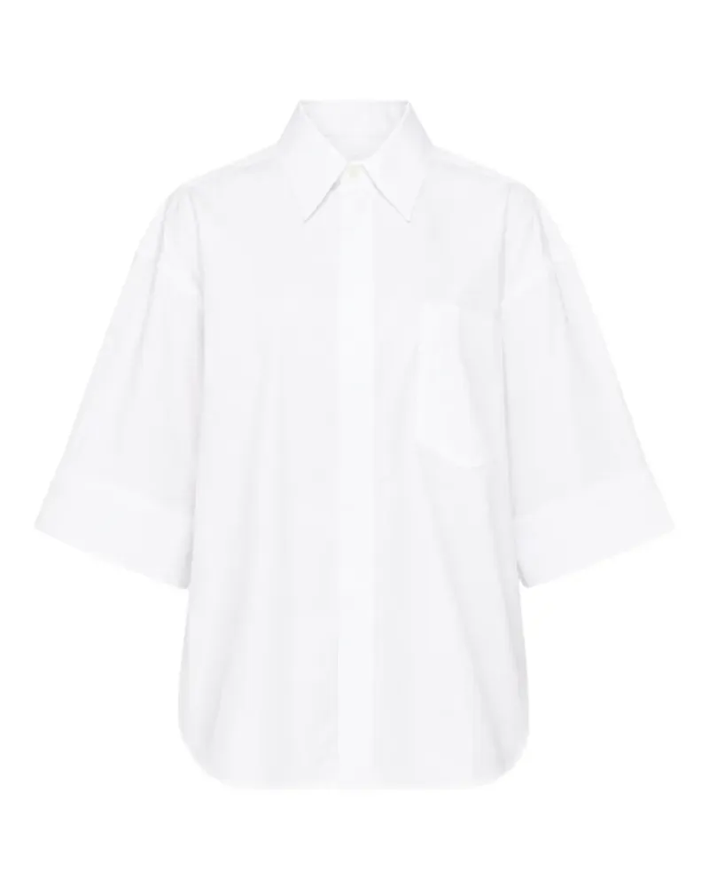 AMI Paris Kurzärmeliges Oversized-Hemd - Weiß Weiß