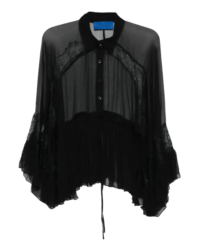 Mes Demoiselles Deccala lace ruffled shirt - Schwarz Schwarz
