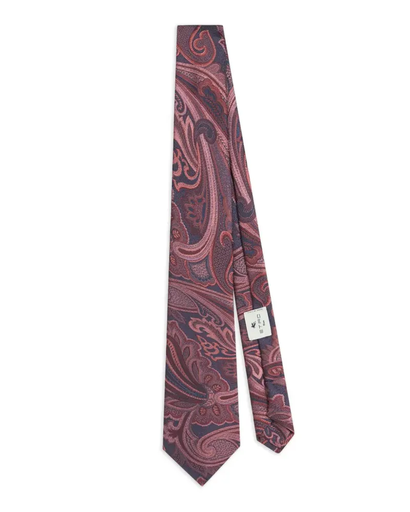 Etro silk jacquard tie with Paisley motif - Rot Rot