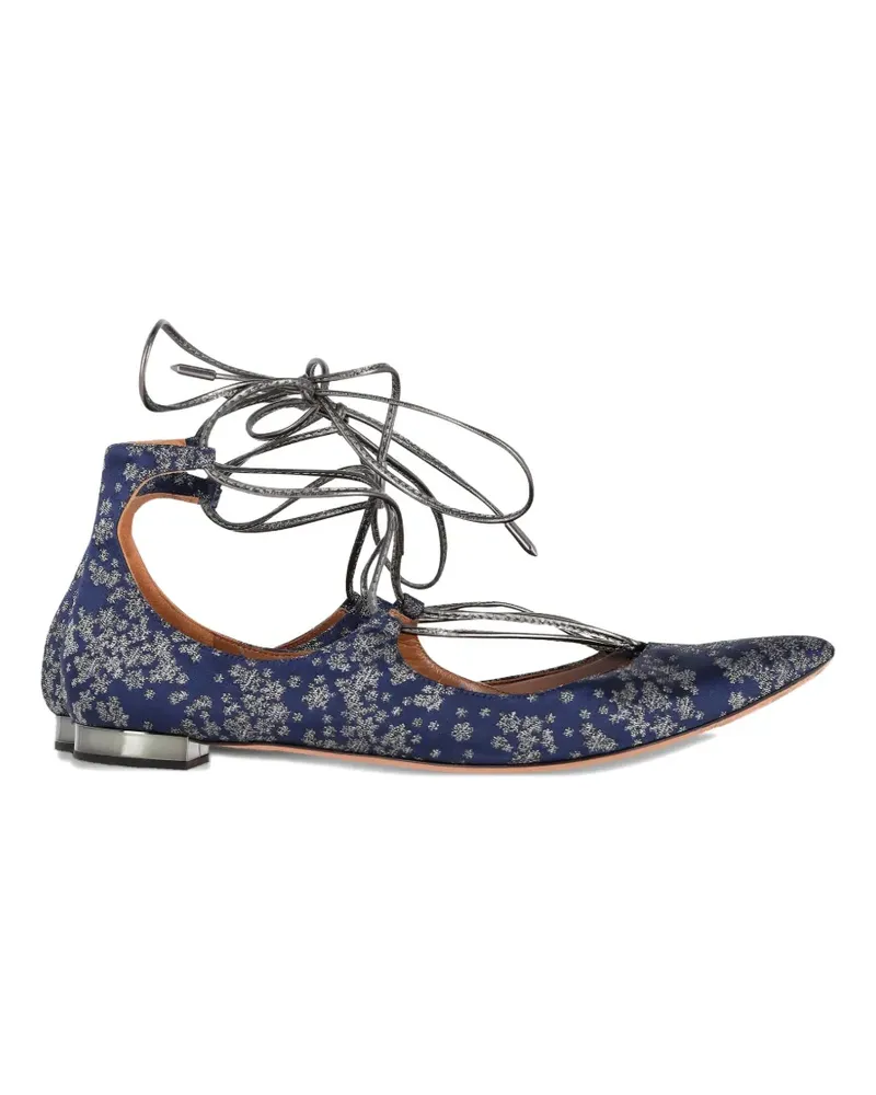 Aquazzura Christy lace-up ballet flats - Blau Blau