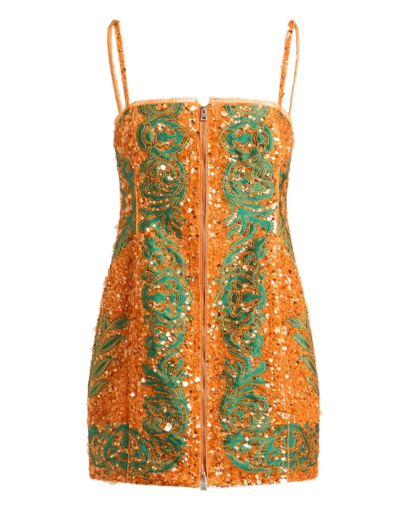 Etro Minikleid mit Pailletten - Orange Orange