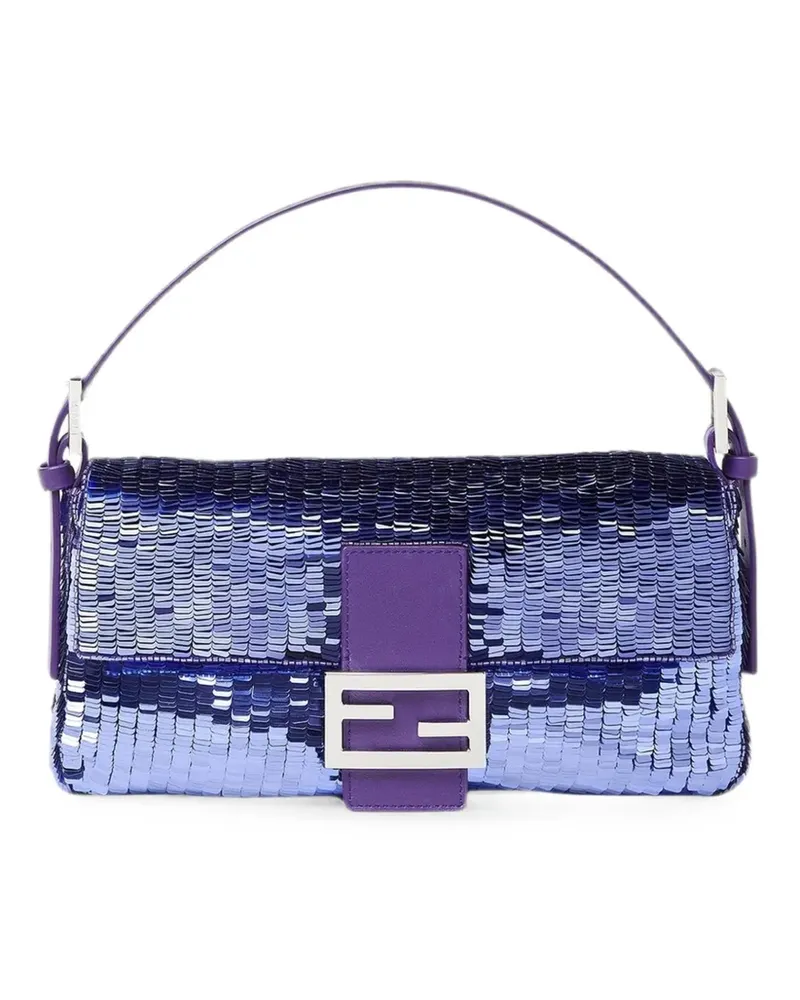 Fendi Baguette 26424 Tasche mit Pailletten - Violett Violett