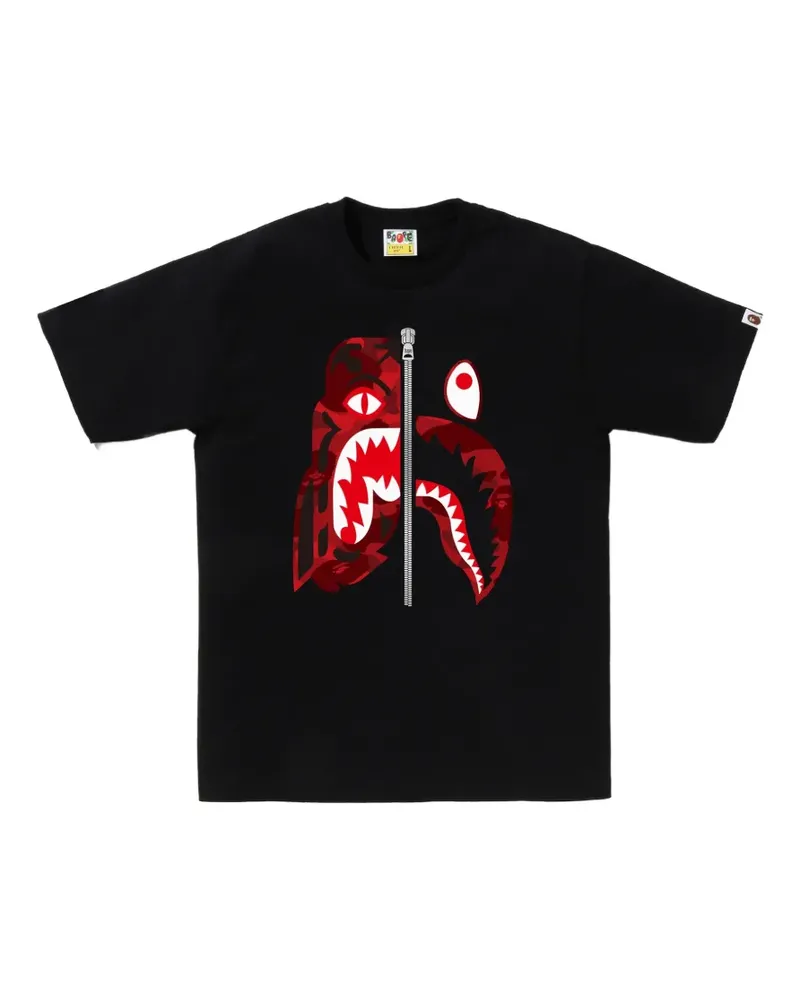 BAPE shark-print cotton T-shirt - Schwarz Schwarz